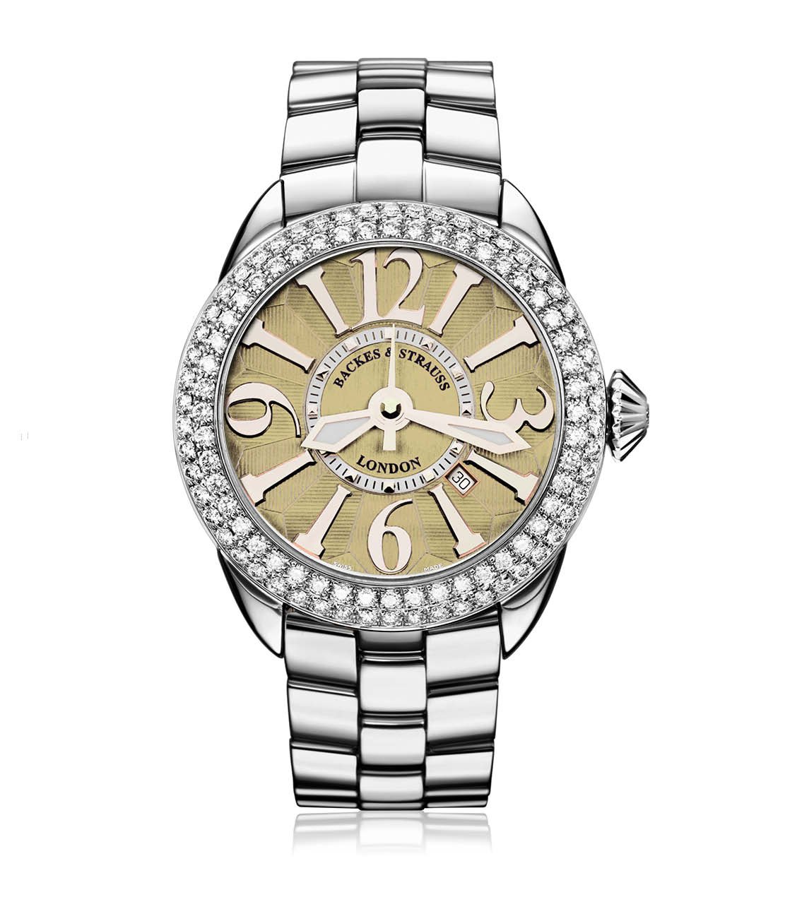 Piccadilly 40 mm Round Stainless Steel Automatic Diamond Watch